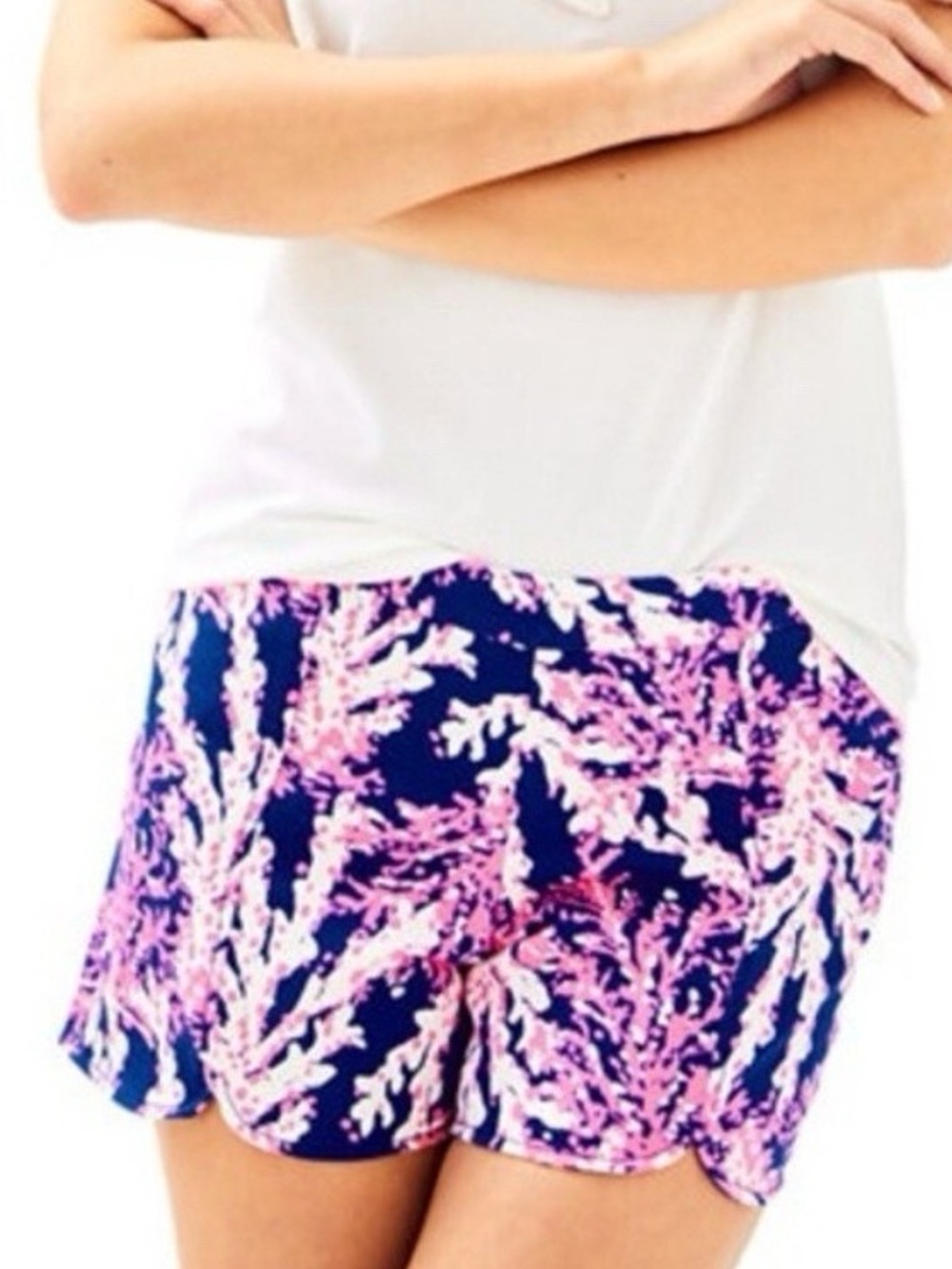 Lilly Pulitzer Hazelle Stretch Short in Nauti Navy Beyond The Sea Sz 10